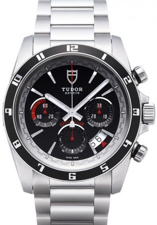 AAA Repliche Tudor Grantour Chrono Bay Black Dial Steel Strap Orologio Uomo 20530N-1