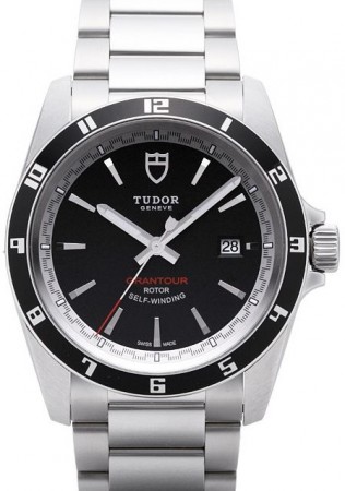 AAA Repliche Tudor Grantour Date quadrante nero cinturino in acciaio orologio da uomo 20500N-1
