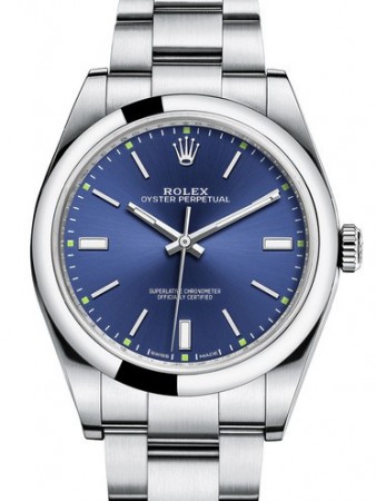 AAA Repliche Rolex Oyster Perpetual 39mm Blue Dial Orologio Uomo 114300-0003