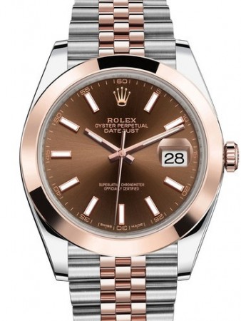 AAA Repliche Rolex Datejust 41mm Stainless Steel and Everose Gold Orologio Uomo 126301-0002