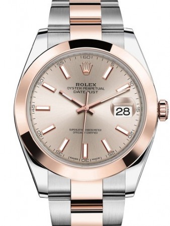 AAA Repliche Rolex Datejust 41mm Stainless Steel and Everose Gold Orologio Uomo 126301-0009