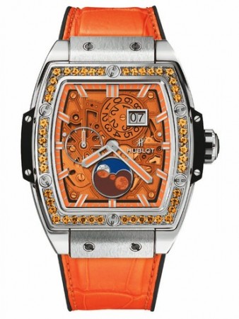 AAA Repliche Hublot Spirit Of Big Bang Moonphase Titanium Orologio arancione 647.NX.5371.LR.1206