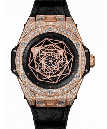 Replica AAA Hublot Big Bang Sang Bleu King Gold Pave Orologio 465.OS.1118.VR.1704.MXM18