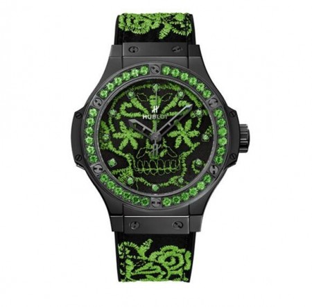 AAA Repliche Hublot Big Bang Broderie Sugar Skull Fluo Malachite Green Orologio 343.CG.6590.NR.1222