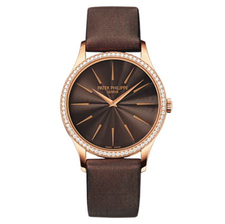 AAA Replica Patek Philippe Calatrava Rose Gold Chocolate Brown Watch 4897R-001