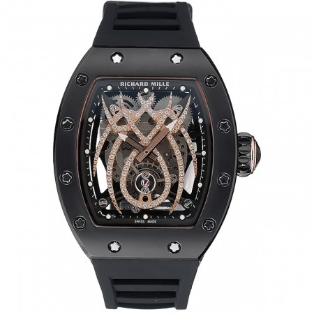 Richard Mille Turbillion Spider RM 19-01 Bracciale in gomma nera con cassa nera 1454257