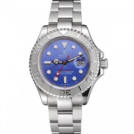 Cassa e bracciale in acciaio inossidabile con quadrante blu svizzero Rolex Yacht-Master