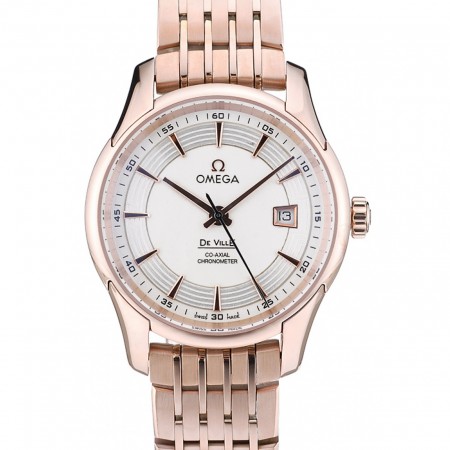 Omega Swiss DeVille lunetta in oro rosa quadrante bianco 7603