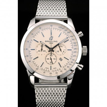 Cassa in acciaio inossidabile Breitling Transocean quadrante giallo chiaro