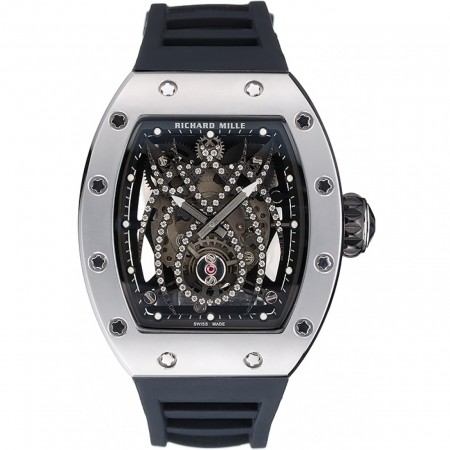 Richard Mille Tourbillion Spider RM 19-01 Bracciale in gomma nera con cassa in argento 1454256