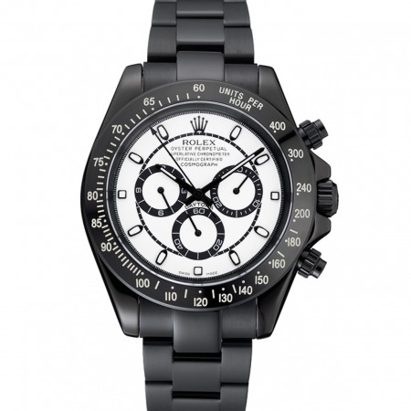 Rolex Cosmograph Daytona Quadrante Bianco e Nero Cassa e Bracciale in Acciaio Inossidabile Nero - 1454249