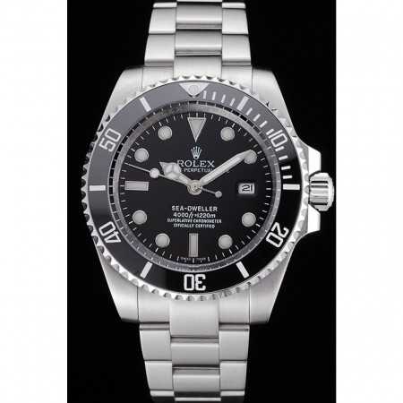 Rolex Sea Dweller quadrante nero cassa e bracciale in acciaio inossidabile 622.837