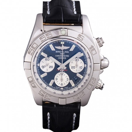 Swiss Breitling Chronomat quadrante nero con cinturino in pelle nera 621520