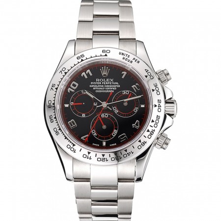 Swiss Rolex Daytona Bracciale in acciaio inossidabile quadrante nero 80296