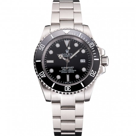 Swiss Rolex Submariner Small Date quadrante nero e cassa in acciaio inossidabile lunetta e bracciale