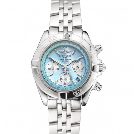 Breitling Chronomat Quartz Quadrante Azzurro Cassa e bracciale in acciaio inossidabile