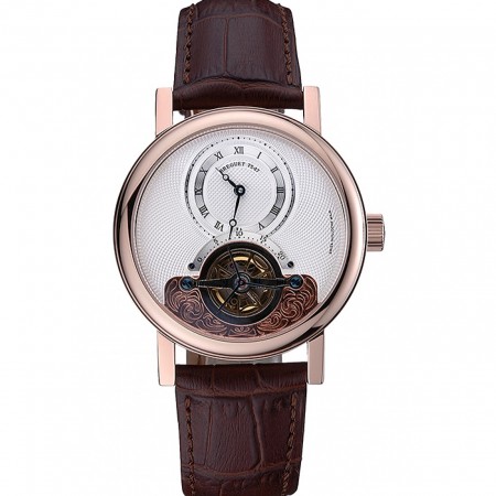 Breguet Classique Grande Complication Tourbillon Cassa in oro quadrante bianco Cinturino in pelle marrone 622.209