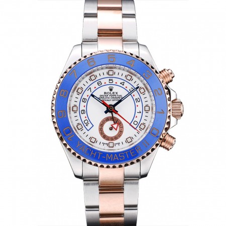 Rolex Yachtmaster con quadrante bianco con lunetta in ceramica blu