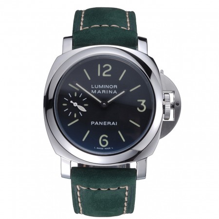 Bracciale Panerai Luminor Marina in acciaio inossidabile lucido con lunetta in pelle verde 622.310