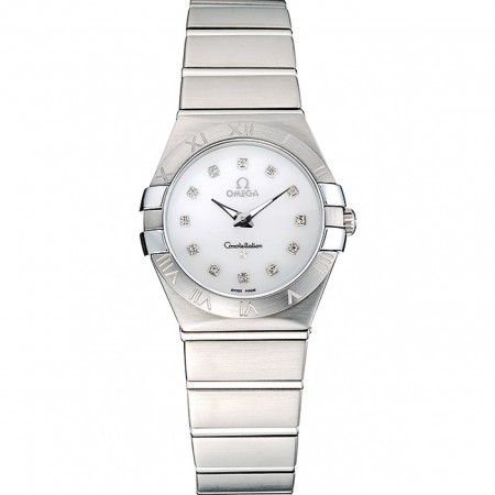 Swiss Lady Omega Constellation Bracciale in acciaio inossidabile Quadrante argento 80290