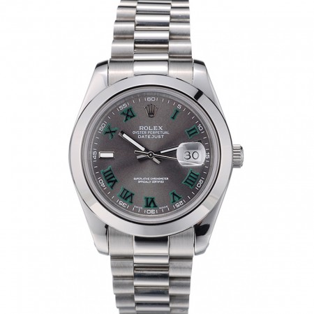 Rolex Swiss DateJust lucido lunetta in acciaio inossidabile quadrante grigio 42000