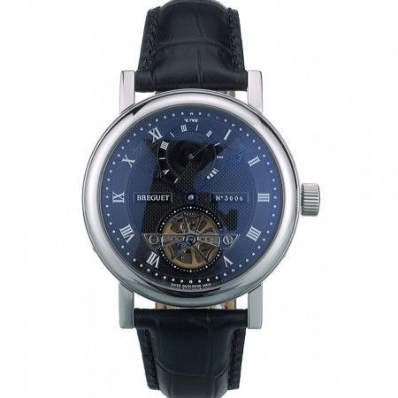 Breguet Classique Complications Cassa in acciaio inossidabile Cinturino in pelle nera 80157