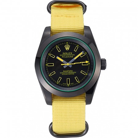 Rolex Milgauss Bamford con cinturino in nylon giallo-621999