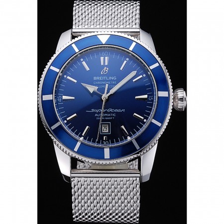 Orologio Breitling Certifie SuperOcean con quadrante blu blu