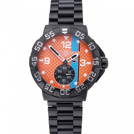 Tag Heuer Formula One Special Gulf Edition Bracciale in acciaio inossidabile placcato con quadrante arancione e blu 622.291