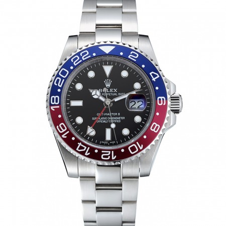 Rolex GMT Master II - Lunetta Blu e Rosa Rossa - Quadrante Nero - Orologio