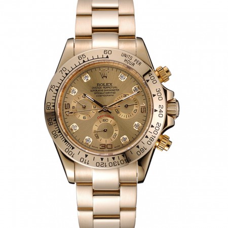 Rolex Cosmograph Daytona Quadrante Marrone Numeri in Diamanti Cassa e Bracciale in Oro - 1454245