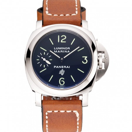 Panerai Luminor Marina cinturino in pelle marrone con lunetta in acciaio inossidabile 622.313