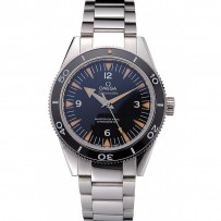 Swiss Omega Seamaster quadrante nero cassa e bracciale in acciaio inossidabile 622.843