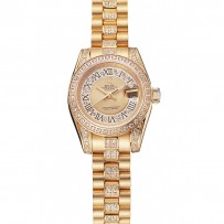 Swiss Rolex DayJust Diamond Pave quadrante in oro Bracciale con diamanti in oro 1453953