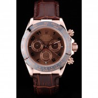 Rolex Daytona cassa in oro rosa quadrante marrone cinturino in pelle marrone