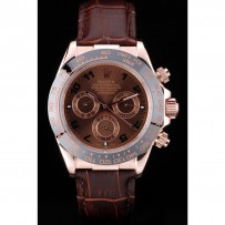 Rolex Daytona cassa in oro rosa quadrante marrone cinturino in pelle marrone