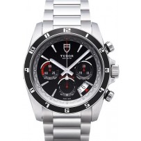 AAA Repliche Tudor Grantour Chrono Bay Black Dial Steel Strap Orologio Uomo 20530N-1