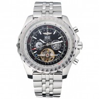 Breitling Bentley Mulliner Tourbillon quadrante nero cassa e bracciale in acciaio inossidabile 622.731