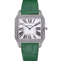 Cartier Santos 100 diamanti lunetta in argento 621929