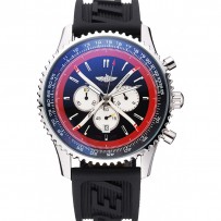 Breitling Certifie cinturino in caucciù nero cronografo quadrante nero 80182