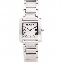 Cartier Tank Francaise 29mm quadrante bianco cassa e bracciale in acciaio inossidabile