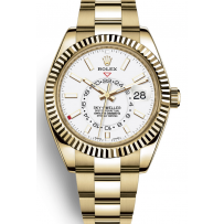 AAA Repliche Rolex Sky-Dweller GMT 42mm White Dial Orologio Uomo 326938-0005