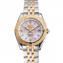 Breitling Colt Lady quadrante rosa Diamond Hour Marks lunetta in oro cassa in acciaio inossidabile bracciale bicolore