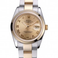 Rolex Datejust acciaio inossidabile e cassa in oro quadrante in oro 622265