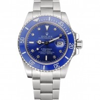 Rolex Submariner Cassa in acciaio inossidabile Quadrante blu Marcatori di diamanti Bracciale in acciaio inossidabile 622.638