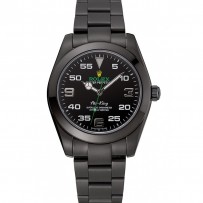 Rolex Air King quadrante nero cinturino in acciaio inossidabile nero 1454019