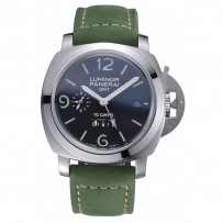 Panerai Luminor GMT cinturino in pelle verde con lunetta in acciaio inossidabile 622.318