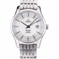 Omega Swiss DeVille lunetta in acciaio inossidabile quadrante bianco 7601