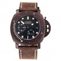 Panerai Luminor sommergibile quadrante nero cinturino in pelle marrone cassa marrone