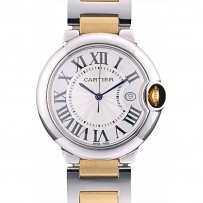 Cartier Ballon Bleu 38 mm quadrante bianco cassa in acciaio inossidabile bracciale in oro bicolore